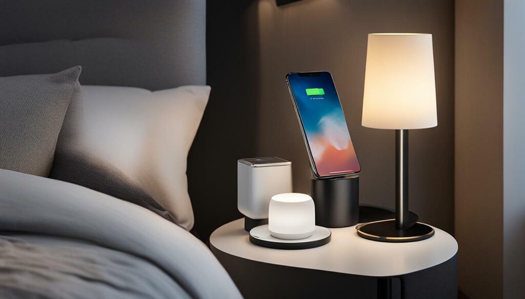 bedside lamp with wireless charging