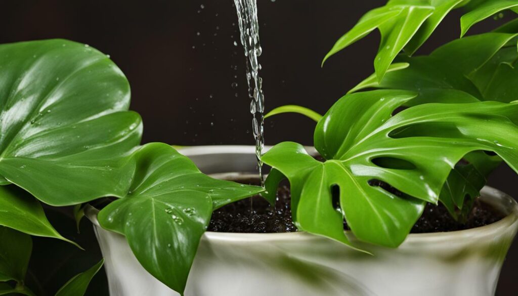 Watering Philodendron Hederaceum