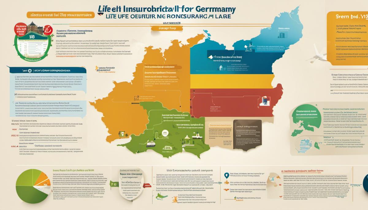 A simple infographic showing the eligibility conditions for life insurance in Germany. It includes information about age requirements, health considerations, and necessary documentation.