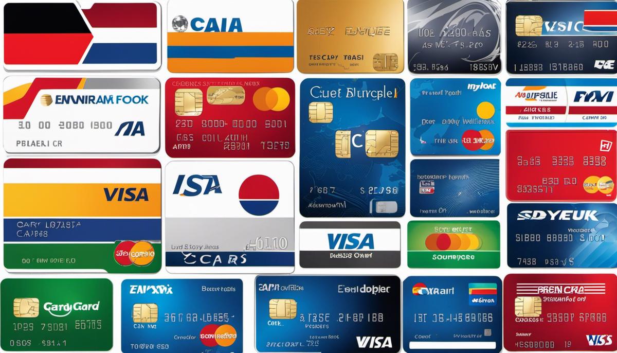 Illustration of different types of credit cards in Germany